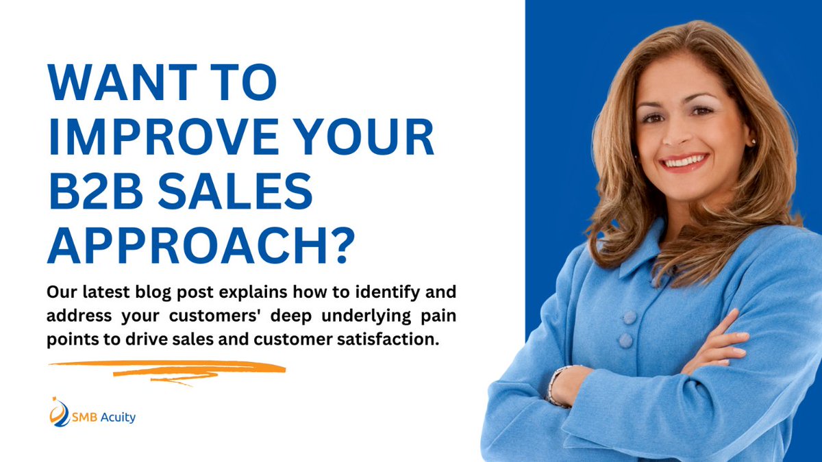 Want to improve your B2B sales approach? Our latest blog post explains how to identify and address your customers' pain points to drive sales and customer satisfaction: smb-acuity.com/from-insight-t… 
#salesstrategy #customerexperience #B2Bmarketing