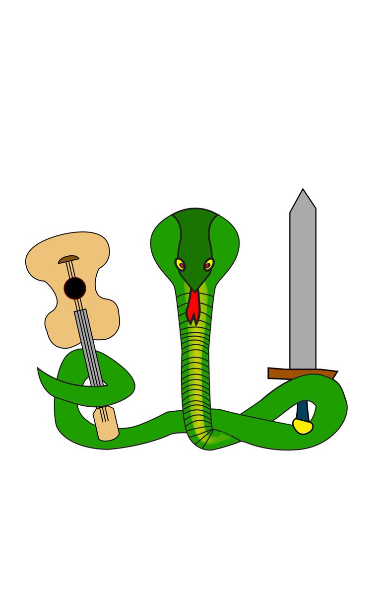 This snake NFT is ready to rock with his guitar and sword! Who knew snakes had such diverse interests? You can have your very own cartoony snake NFT too! #NFT #cartoon #snake  #guitar #sword #digitalcollectors #music #digitalcollectibles  #cryptoartforsale #digitalguitar #NFTs