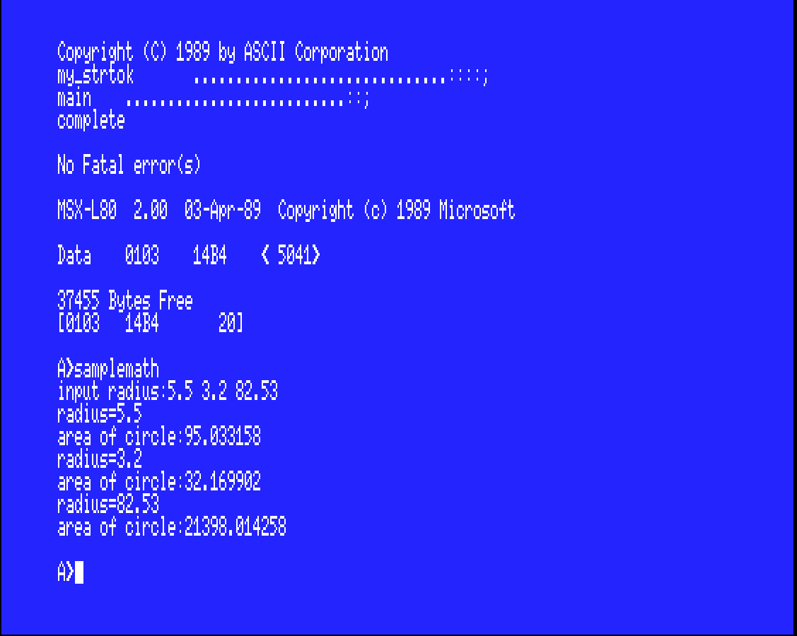 review_n_output's tweet photo. 実行するとこんな感じ
#MSX
#MSXC https://t.co/fOIb4VAzpG