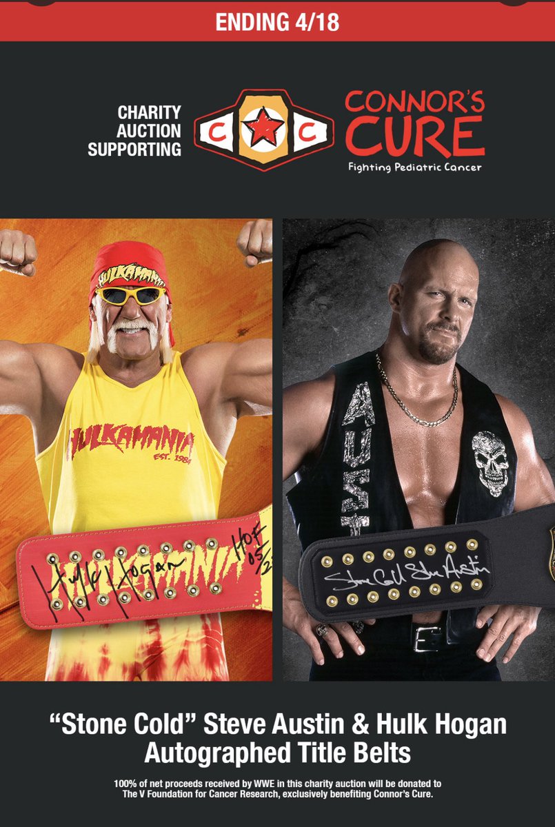 Listen up brother… here is a chance for you to own your own piece of WWE history. Bid today and support #ConnorsCure and join the fight against pediatric cancer. HH auction.wwe.com/iSynApp/allAuc…