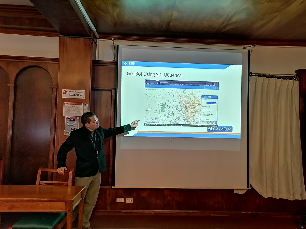 Presentando el artículo Framework for training a VA that supports 
territorial planning, en el Congreso de la <a href="/IEEEorg/">IEEE</a> en la <a href="/USFQ_Ecuador/">Universidad San Francisco de Quito</a> <a href="/eDem_eGov/">ICEDEG</a>. Parte del proyecto AV-PPGIS <a href="/Investiga_UDC/">Vicerrectorado de Investigación</a> <a href="/Ing_UCuenca/">Ingeniería U.Cuenca</a> <a href="/FAUC_UCUENCA/">Facultad de Arquitectura y Urbanismo UCuenca</a> #grupoIDE