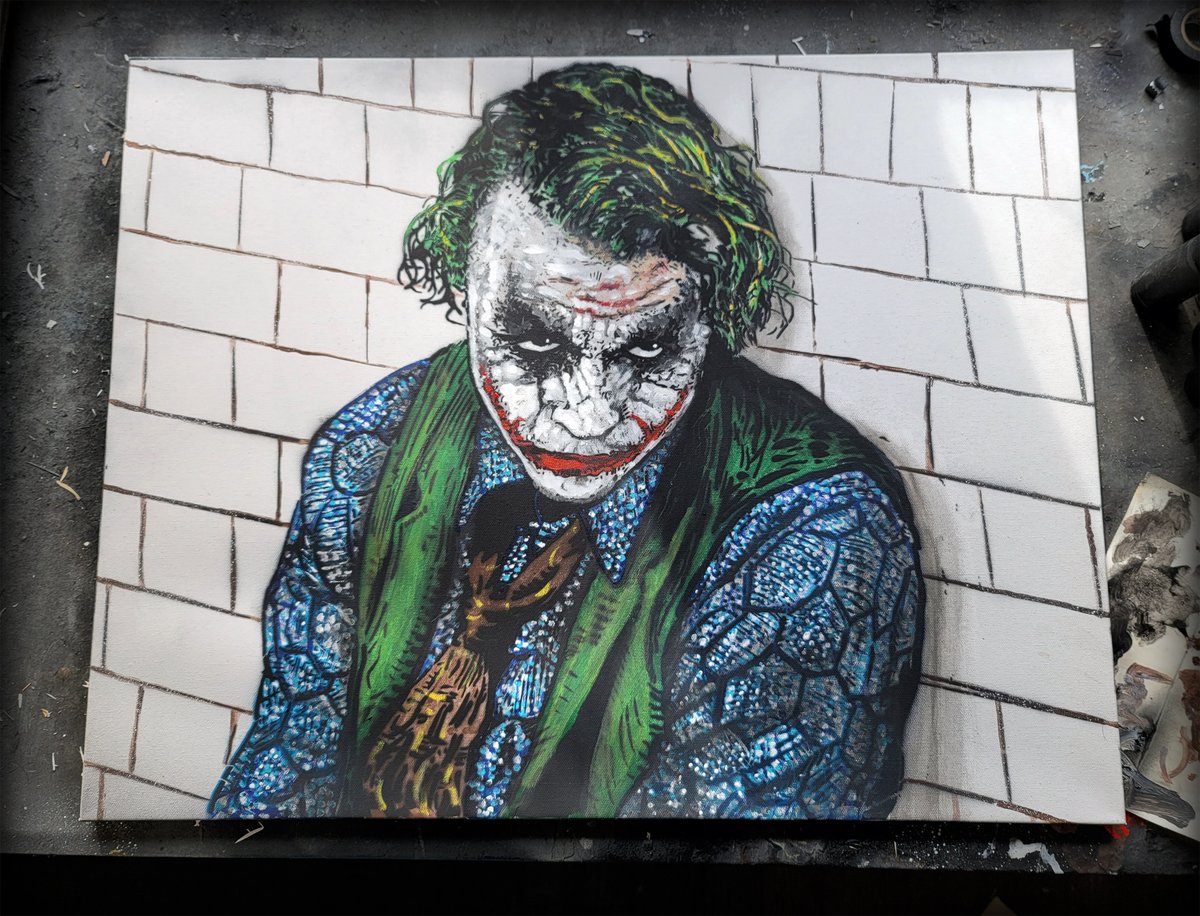 kriminalrx's tweet photo. I finished this Joker painting today and found out that it is also Heath Ledger's Birthday. Happy Birthday, Heath.
22" X 28" painted canvas
DM for inquiries
#HeathLedger #HeathLedgerJoker #RIPHeath #Joker #JokerArt #SprayPaint #SprayPaintArt #CSStanley #BatmanIsAFascist https://t.co/4KwPcfUeJD