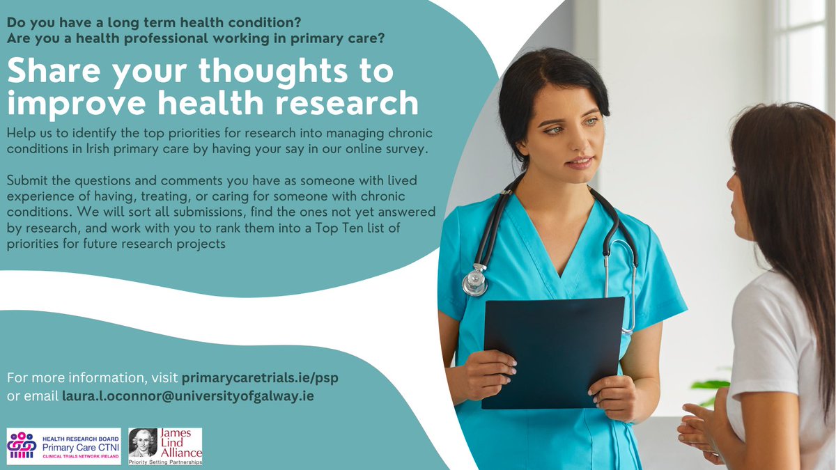Do you care about how we manage chronic conditions in Primary Care in Ireland - have your say at.... primarycaretrials.ie/psp/