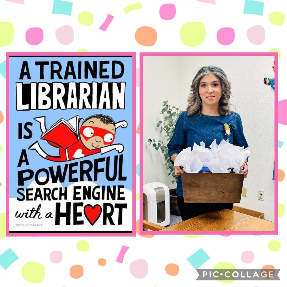 Happy National Librarian Day to Mrs. Carr @thehillslibrary An amazing librarian who works hard to make sure everyone has access to the books and resources they need. Thank you for all that you do! One of the best! #LibrarianDay #LibrariesMatter #WeAreTheHills 🐾⬆️🖤🤍❤️📚