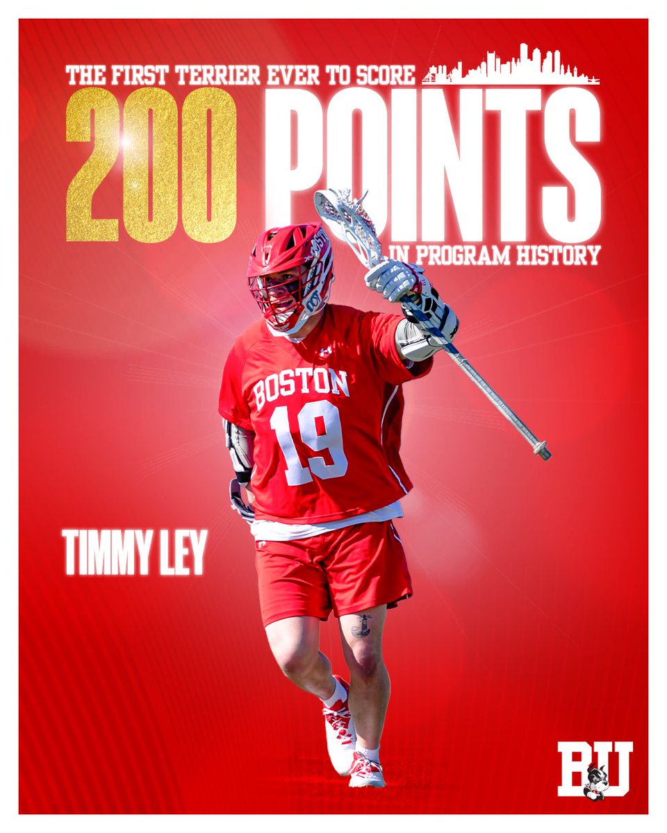 142 goals 🎯

58 assists 🤝

One incredible player.

A huge congrats to Timmy Ley on becoming the first Terrier in program history to record 2️⃣0️⃣0️⃣ career points!