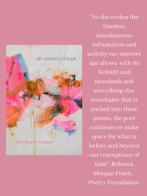 EndiHartigan's tweet photo. “What would it mean to dismantle the clock, or rather, our relationship to it?" So happy to read this question (and more) drawn out from the poems so clearly in this review of “oh orchid o’clock” by Rebecca Morgan Frank at the Poetry Foundation! https://t.co/SsulZ1jSbL https://t.co/6qZJV3MoEf