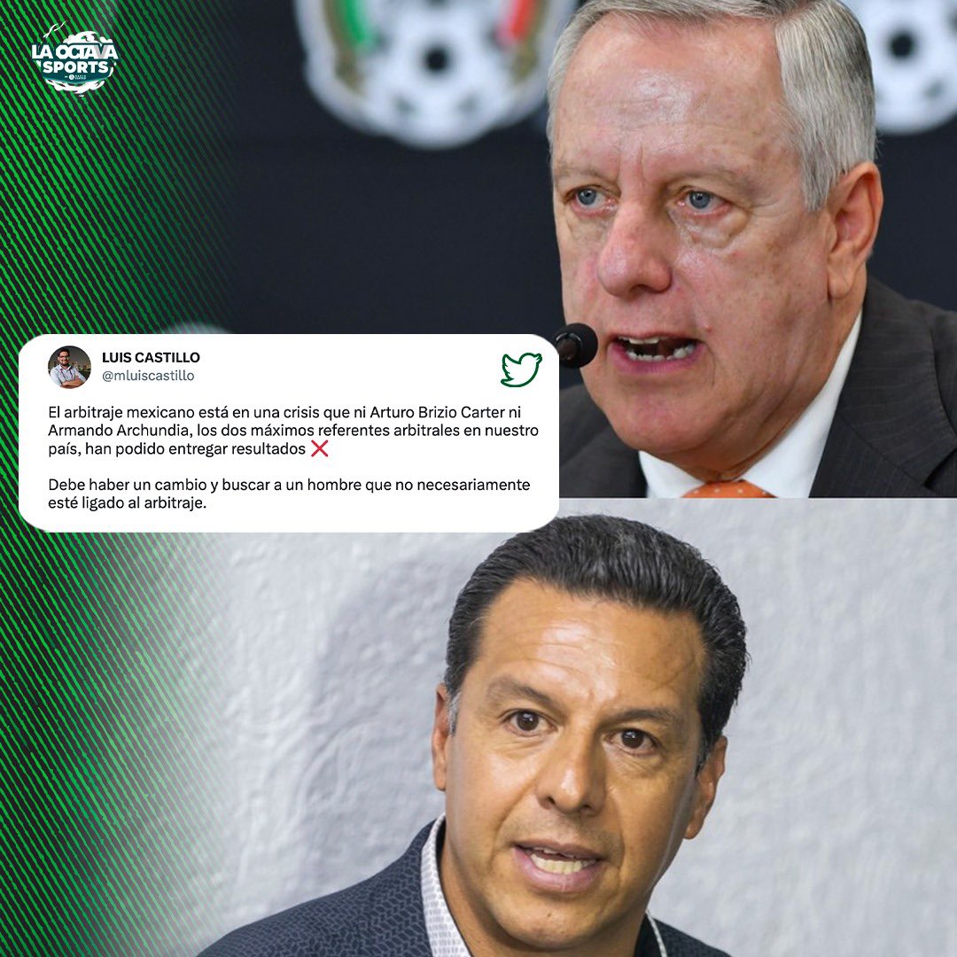 laoctavasports's tweet photo. SE NECESITA UN VERDADERO CAMBIO 🤔
@mluiscastillo considera que el arbitraje en México está en crisis y para los directivos ha sido complicado dar resultados 😢
¿Qué debe mejorar la comisión de arbitraje? 😥
#TeDaMásEmociones #Archundia #Brizio #Arbitraje https://t.co/D23FVZcnpB