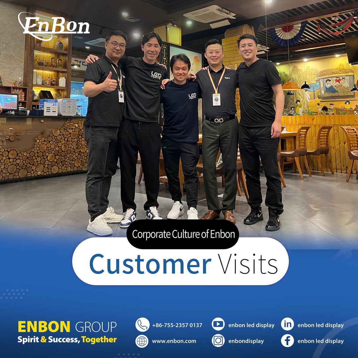 Enbon_CharlesMa's tweet photo. Welcome our Japan business friends visit Enbon factory and our team @enbonjapan and @enbon_charles invite our good friends have a nice time, we trust @enbondisplay will be more successful in Japan in the coming time!
#enbon #leddisplay #ledscreen
#japan #xr #ledstudio https://t.co/puSAS4hon7