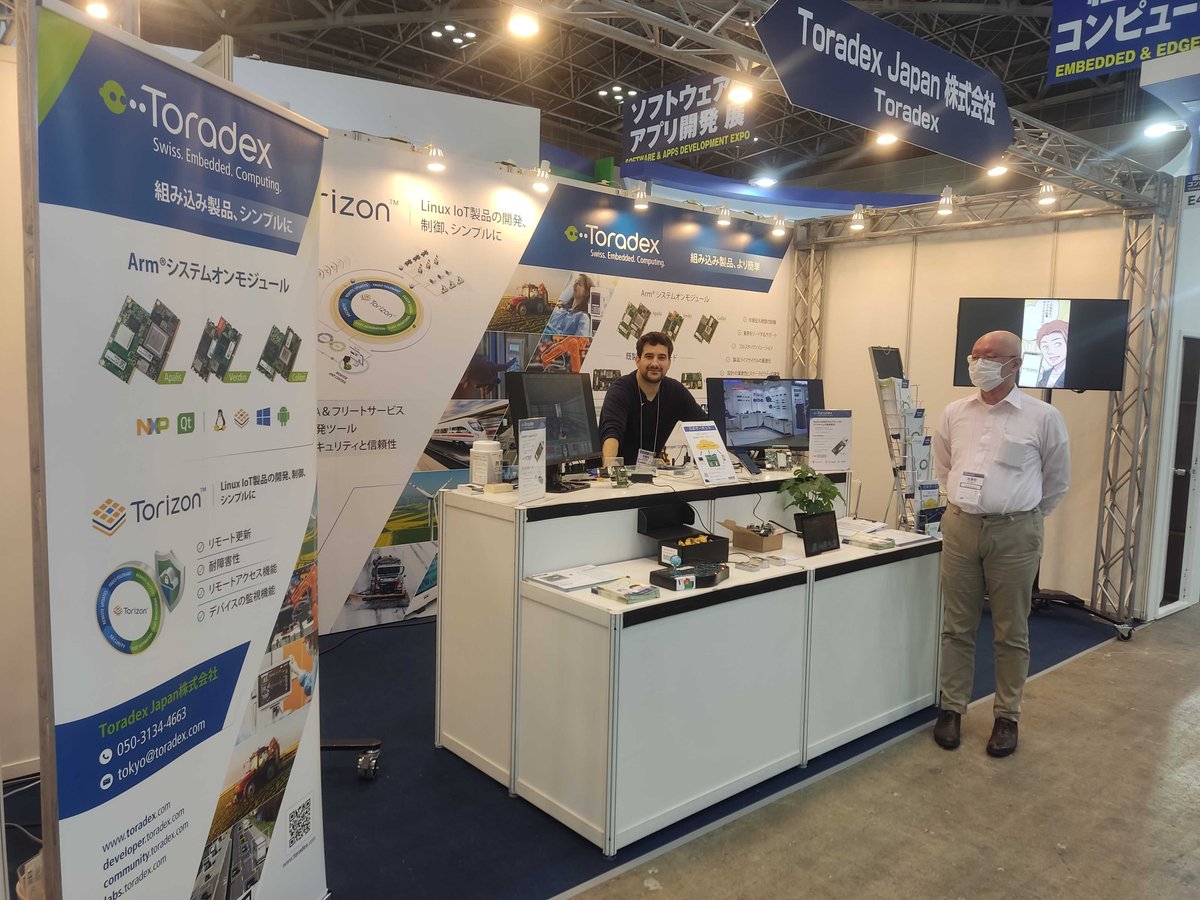 ToradexJapan's tweet photo. Japan IT Week【春】の1日目が始まったところです。弊社のデモをすでにご覧になりましたか?【東-5、ブースE45-15】でToradexのエキスパートを会いに来てください! https://t.co/4C3MFZntX6
@JapanITWeek #JapanITWeekSpring #Torizon @NXP #NXPPlatinumPartner #NXPpartner @alvaroga91 #JorgeLopez https://t.co/zQkCS7aY5R