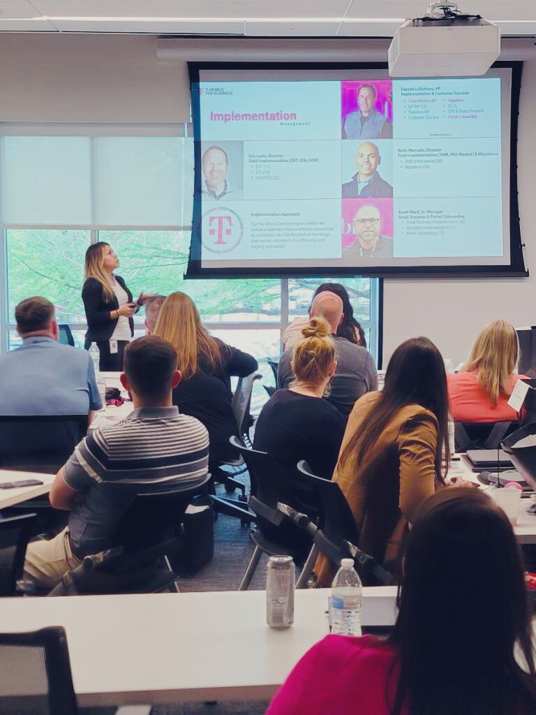 _Mpadilla_'s tweet photo. Empowering the newest training class of @TMobileBusiness executives & account managers, with our Implementation Story! #IMCustomerObsessed https://t.co/zYaO1ifeWq