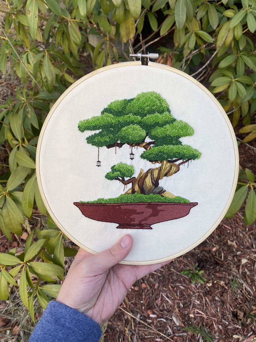 I made my first embroidery pattern!! 

Here’s a link if yer interested in embroidery and also bonsai: etsy.com/listing/143834…