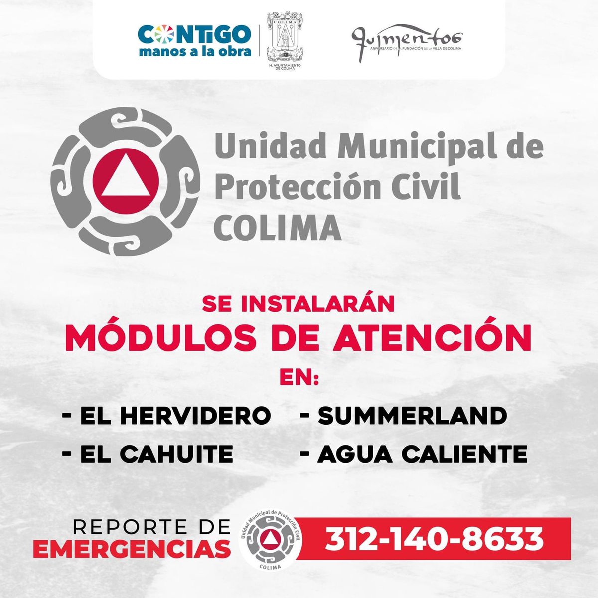 ColimaMunicipio's tweet photo. ¡El operativo de protección civil está listo para esta #SemanaSanta!

La Coordinación Municipal de Protección Civil Colima estará al pendiente, para que puedas disfrutar tus vacaciones. #Come #Ama ¡#ViveColima!

#QueremosVerteEnColima https://t.co/ISHnEs1voi