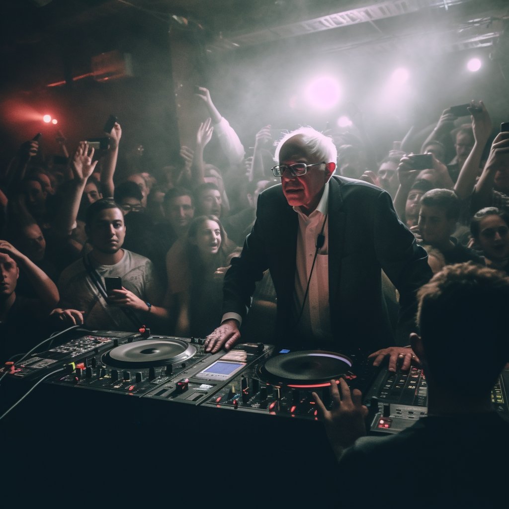 asked AI to do a Bernie Sanders Boiler Room set
