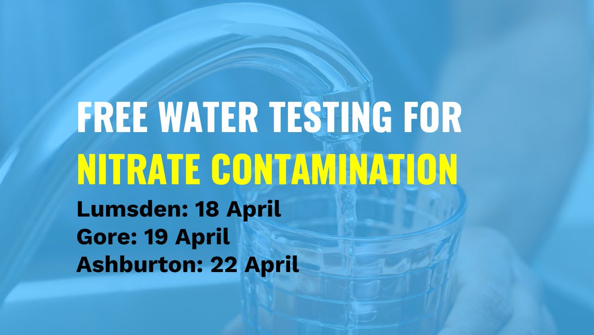 GreenpeaceNZ's tweet photo. We will be offering free drop-in nitrate water testing to the public at events in Lumsden, Gore and Ashburton in April.

Find out more: https://t.co/y8T9HdXnZ5

#CancerWater | #ToomanyCows https://t.co/t0ZFVGAqXV