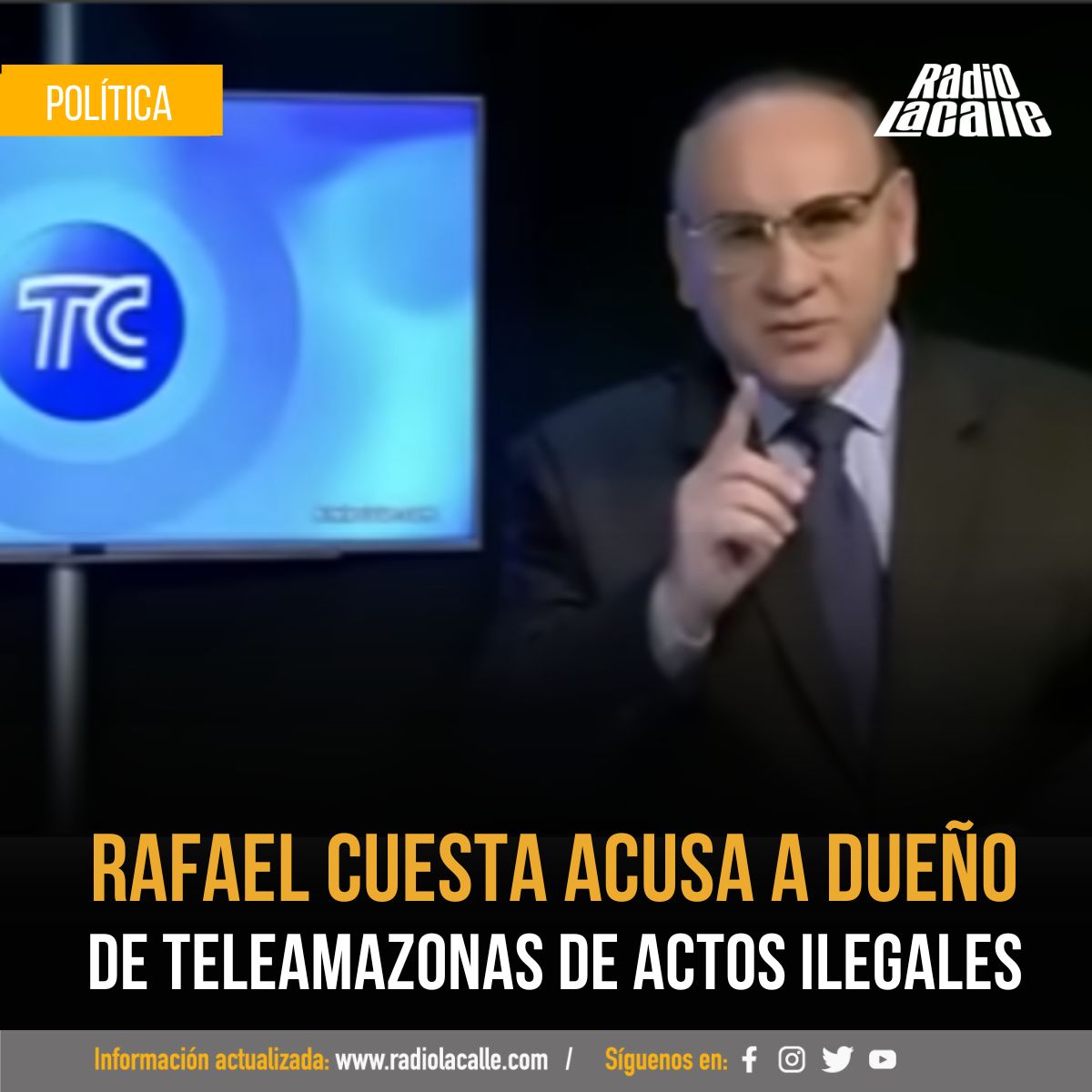radiolacalle's tweet photo. #POLÍTICA | ¡Lo dice todo! Rafael Cuesta, reveló que Guillermo Lasso quería su salida de TC pero citó a un tercero que se beneficiaría: Sebastián Corral. Según dijo, este último tiene una cuenta en paraísos fiscales.
Más detalles ⬇️
https://t.co/FR0j5ITY39 https://t.co/gghpU04vH8