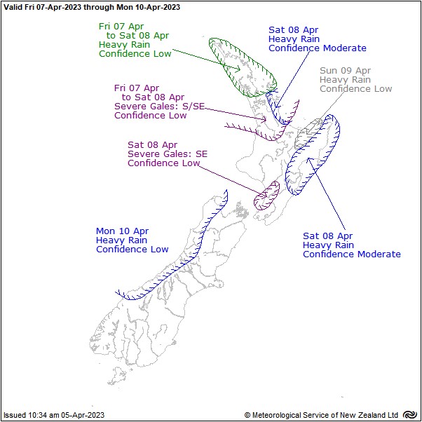 Easter long weekend weather, traffic: School holidays start with heavy rain, warnings - NZ Herald