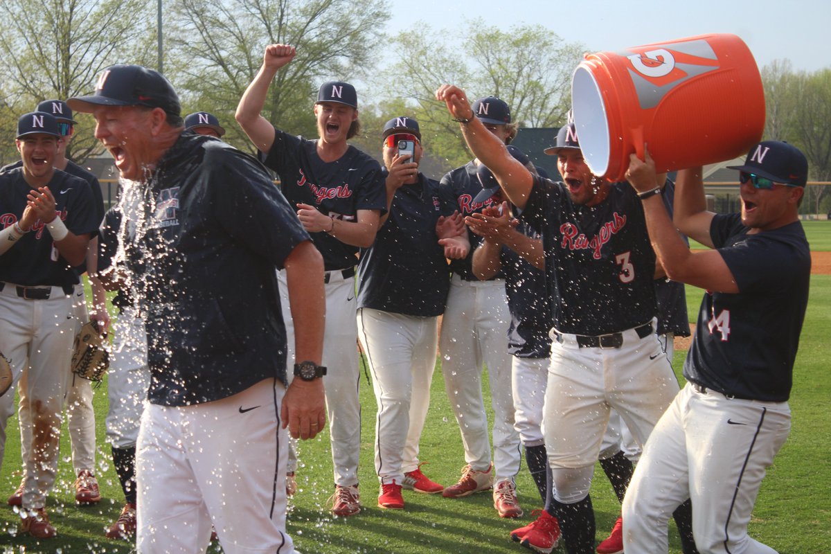 NWCC_Rangers's tweet photo. A game-winning cooler bath to remember 🫡 Happy 500th win, Coach!

#RangerUp⚾️ https://t.co/fIywLDnamM