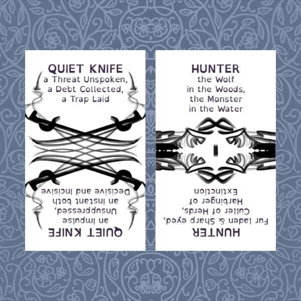 spindlewheelbot's tweet photo. QUIET KNIFE &amp; HUNTER

SPITFIRE x LAUGHING MIMIC

MOON &amp; BEHEMOTH https://t.co/4kiKWPNd6U