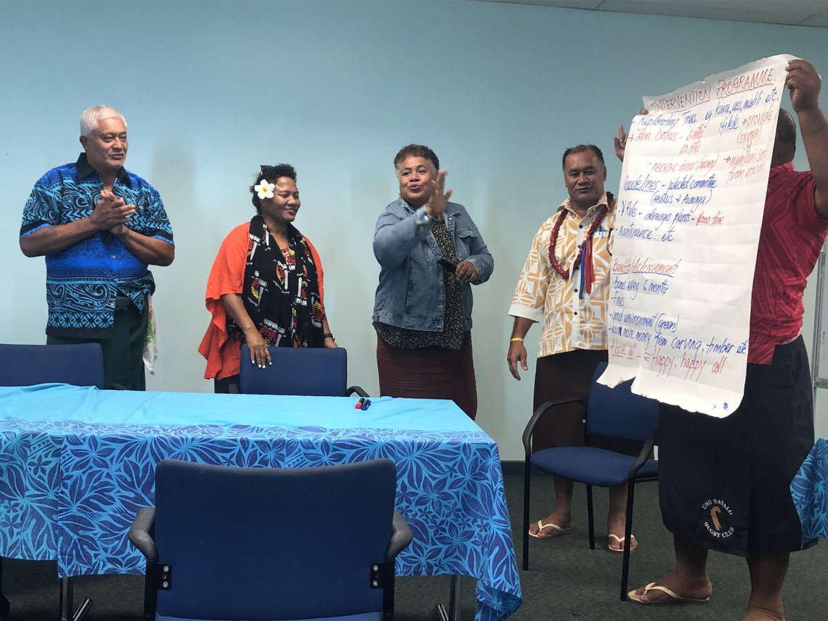 EVEProjectUCL's tweet image. Now entering our 3rd year of participatory research workshops with this amazing group of village representatives in Samoa. Workshop #5: Developing interventions to prevent #VAWG