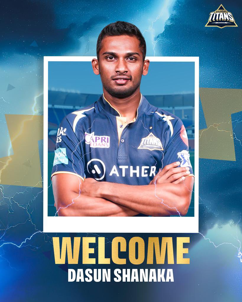 #TitansFAM, the announcement you’ve been waiting for! Sri Lankan all-rounder Dasun Shanaka will be replacing Kane Williamson for #TATAIPL 2023. Let’s give our new Titan a 𝙎𝙝𝙖𝙣𝙙𝙖𝙖𝙧 𝙎𝙬𝙖𝙖𝙜𝙖𝙩 in the comments! 💙 #AavaDe | @dasunshanaka1