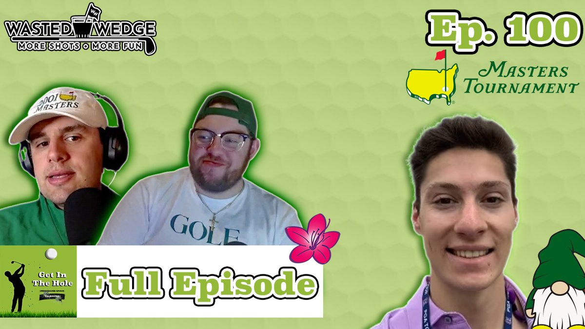 GetInTheHolePod's tweet photo. NEW!

Ep. 100 w/ @StevenMcAvoy_ + @jacob_dippold
 
-We're a REAL podcast!
-#TheMasters PREVIEW w/ 
@maxschreiber13
-The LIV effect at Augusta
-Who dons the jacket?

Presented by Wasted Wedge

LISTEN &amp; SUBSCRIBE: https://t.co/UfbSUjSCdU

WATCH &amp; SUBSCRIBE: https://t.co/BK30c8Pquk https://t.co/0aDWBg9H89