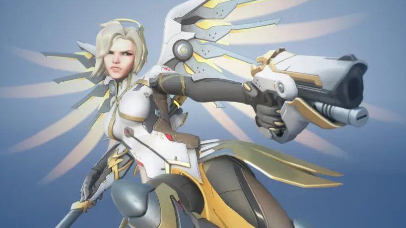 blondeoftheday's tweet photo. blonde of the day is mercy/angela ziegler from overwatch!! https://t.co/ITSVUfLtTD