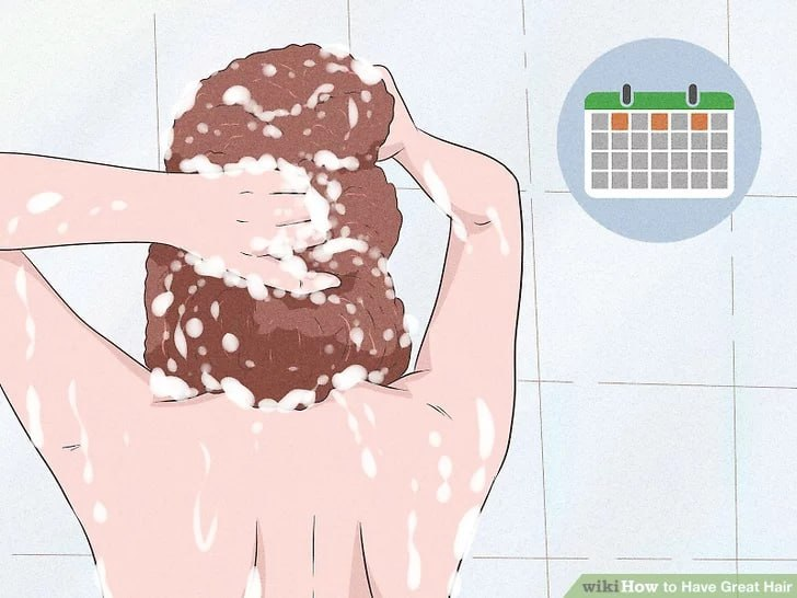 Curly and textured hair usually needs more moisture, so shampooing it too often can leave your tresses dry and frizzy. Massage the shampoo into your roots, then go down to the middle of the hair shaft. Your ends are less likely to collect oil and product.