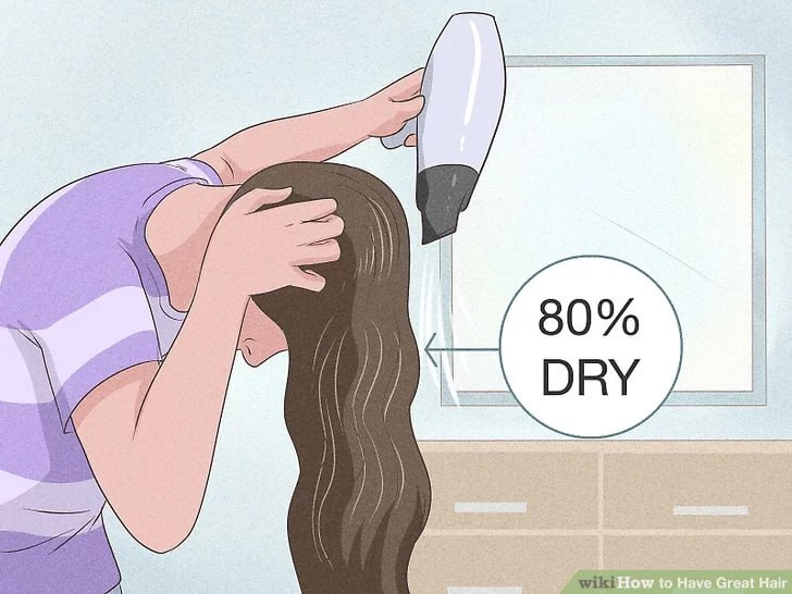 Using a blow dryer helps you achieve your desired style faster, but it’s also damaging to your hair. To minimize damage, flip your head upside down and dry your hair most of the way. Then, finish drying it right-side up.