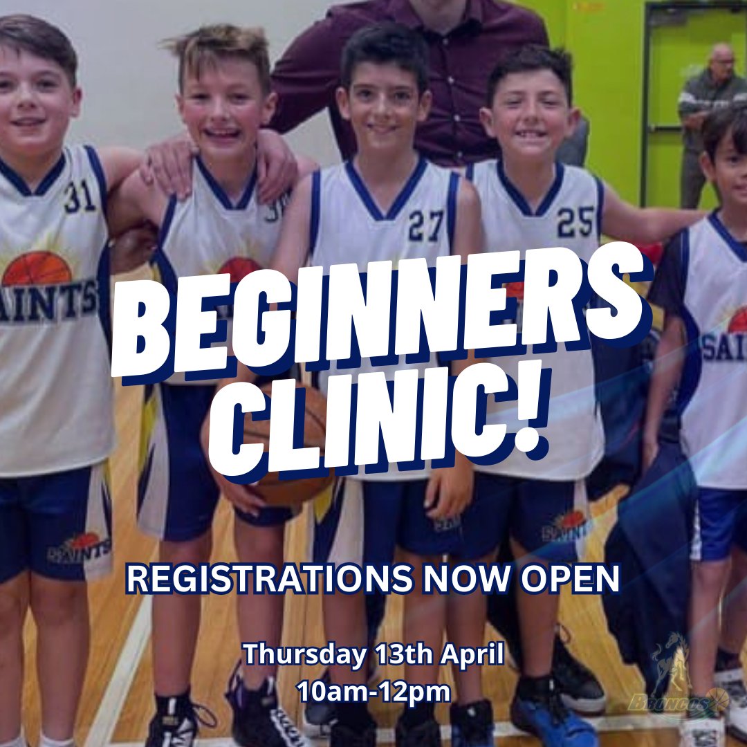 BRONCOS BEGINNER CLINIC  📷

This clinic will be based on developing basic basketball skills and gameplay, along with the major focus: HAVING FUN!

Thursday 13th April
10am-12pm
Broadmeadows Basketball Stadium

Book your child's spot now! 📷
trybooking.com/events/landing…