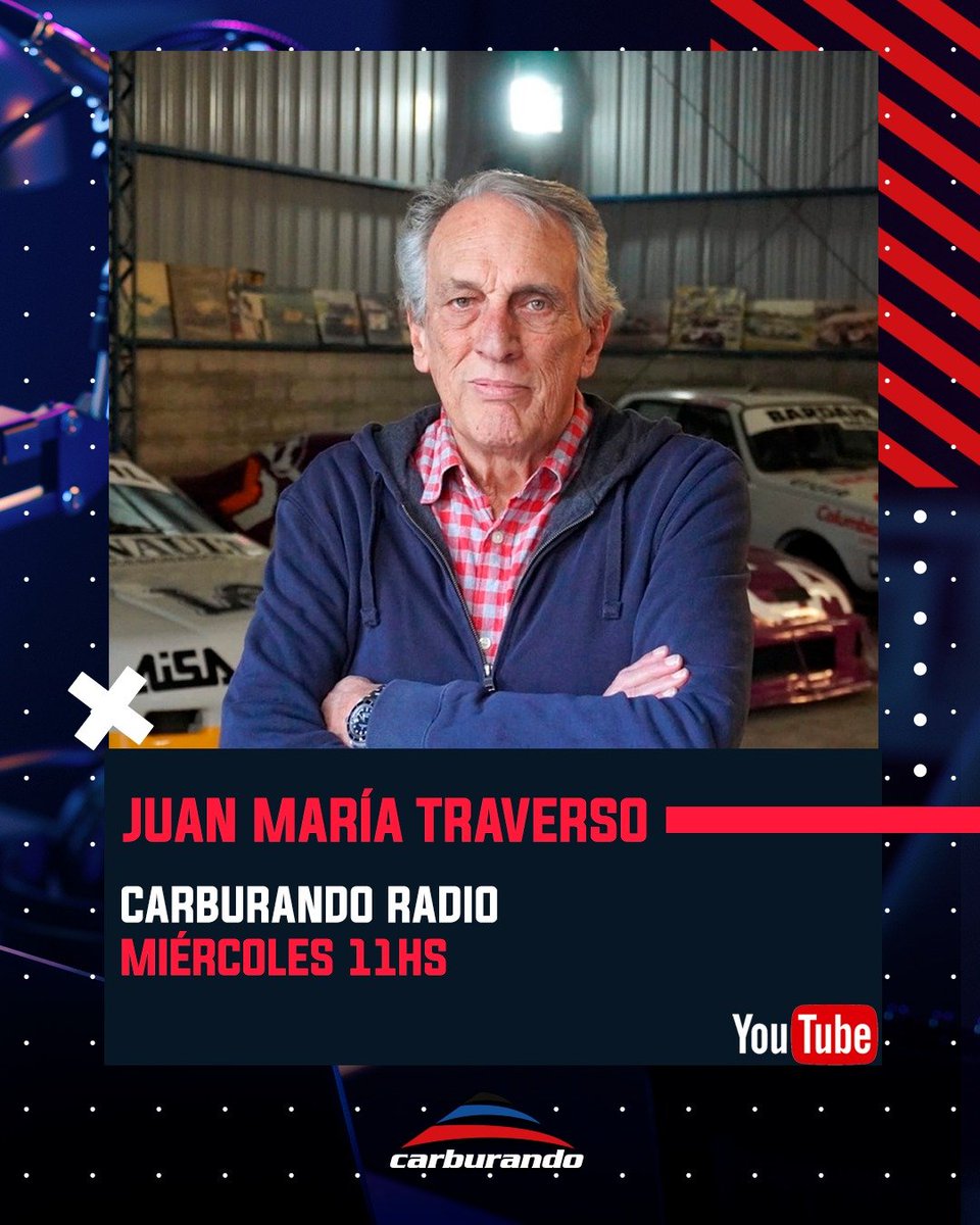 📻📻 Mañana a partir de las 11, no te pierdas #CarburandoRadio donde tendremos la palabra del gran <a href="/FlacoTraversoOK/">Juan Maria Traverso</a> .

!No te lo pierdas! 👉youtube.com/live/eFOdbCoWt…