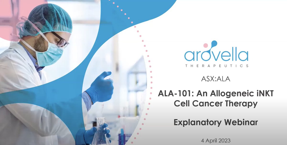 WeAreArovella's tweet photo. Video Replay | Explanatory Webinar $ALA

Presented by Dr Mini Bharathan &amp; Dr Michael Baker. Learn about the impressive preclinical data from our iNKT cell therapy platform and how our manufacturing process is truly differentiated.

https://t.co/De4XEwbYBG

#iNKT #CellTherapy #ASX https://t.co/SOWyYd6fhu