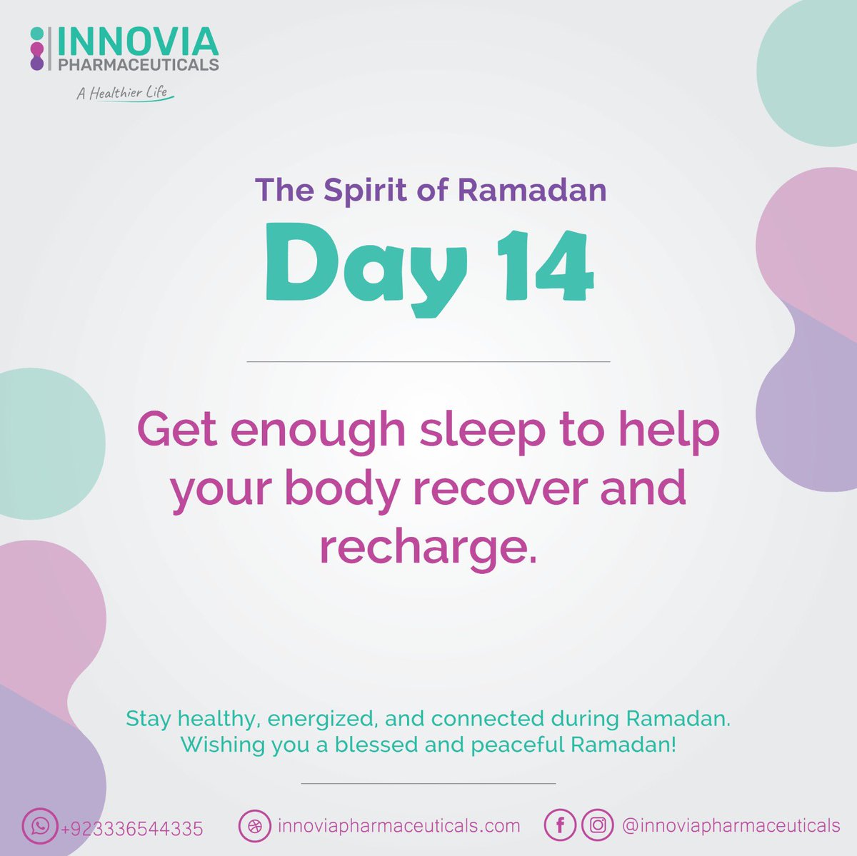 InnoviaLife's tweet photo. #TheSpiritofRamadan #AHealthierLife

"Get enough sleep to help your body recover and recharge."

Stay healthy, energized, and connected during Ramadan!

Wishing you a blessed and peaceful Ramadan🌙

#InnoviaPharmaceuticals #AHealthierLife #pharmaceuticals #healthawareness https://t.co/d0YKcNlNGO
