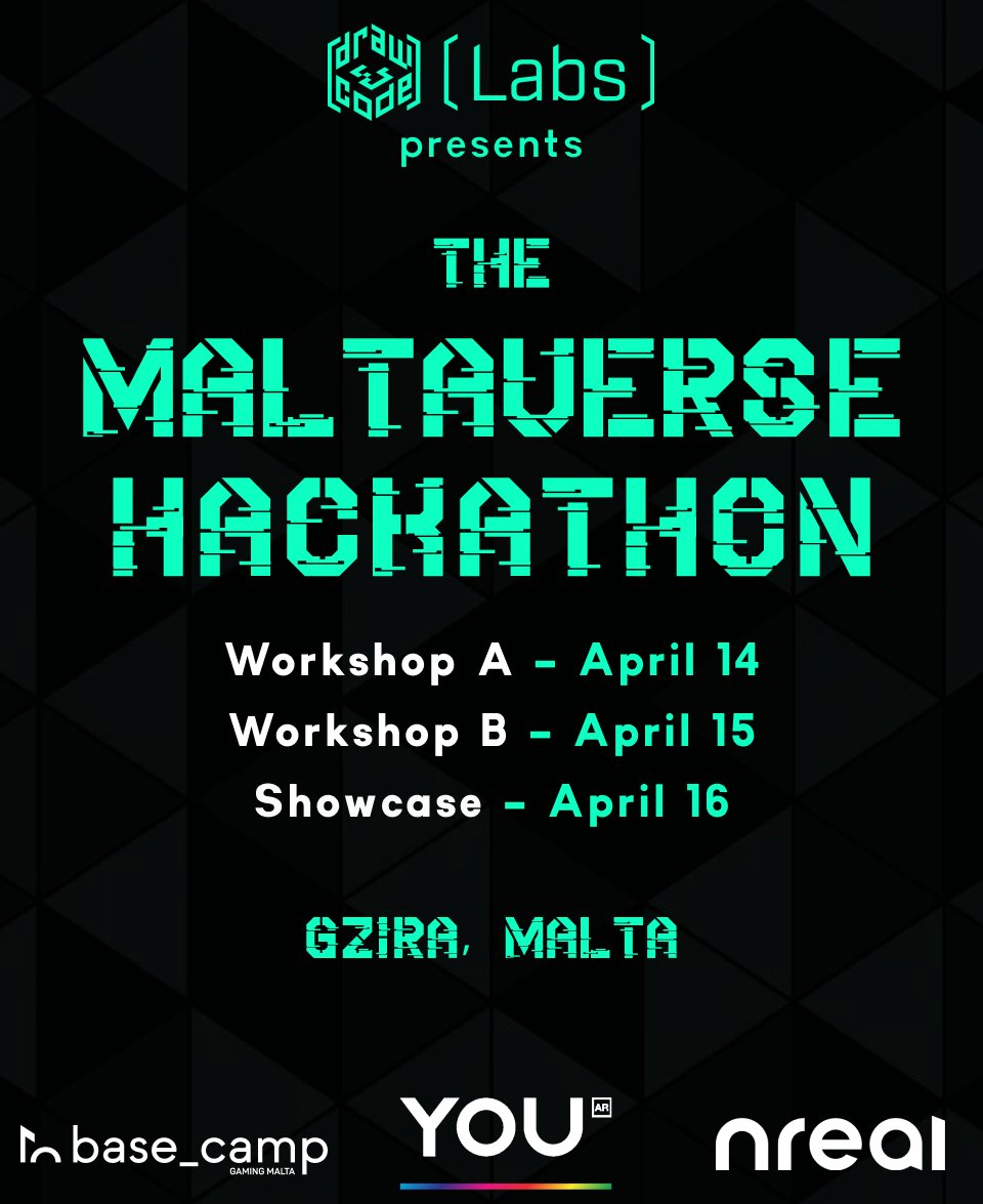 Only 10 Days to go till the #MaltaverseHackathon !

📅April 14 - Worshop A
📅April 15 - Workshop B
📅April 16 - Showcase

See you there!