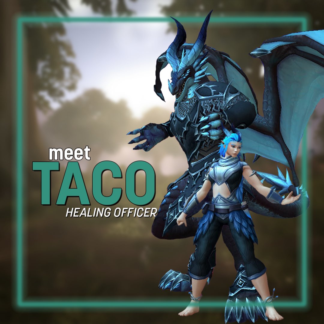 Misfit_Guild's tweet photo. Masterfully managing our health during raid we have Taco. Currently playing preservation evoker, but can flex into most other healers as needed. IRL, Taco works as an Early Intervention Behavior Therapist for children with Autism, helping them reach their fullest potential. https://t.co/PdV5irSJYI