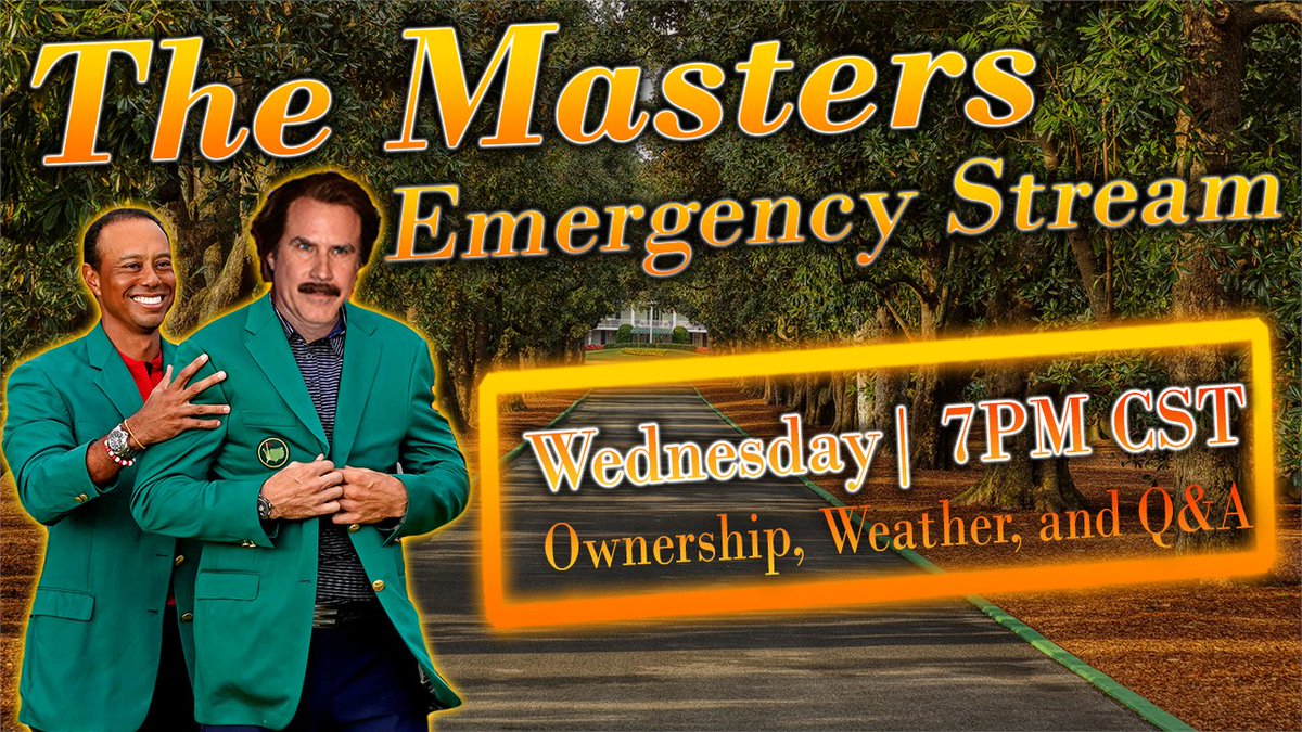 TheDegenerate75's tweet photo. Hello Friends, are you ready for the Masters?

🚨🚨24 Hour Warning for The Masters Emergency Stream | Wednesday 7PM CST🚨🚨

5x Millionaire Maker Ticket Giveaway!!!🤑

LAST CHANCE to Like and Retweet to get in the Masters Giveaway!

Remember to tune in, we'll see you tomorrow!👀 https://t.co/r511u7Q1tQ