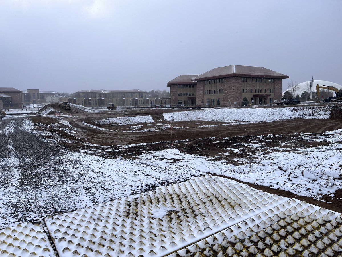 The Armstrong Center prepares for footers (snowy Spring day). @DSweeting @wilarmstrong3 @my_ccu @CCU_CAGS @CCUAlumni #goCougsgo