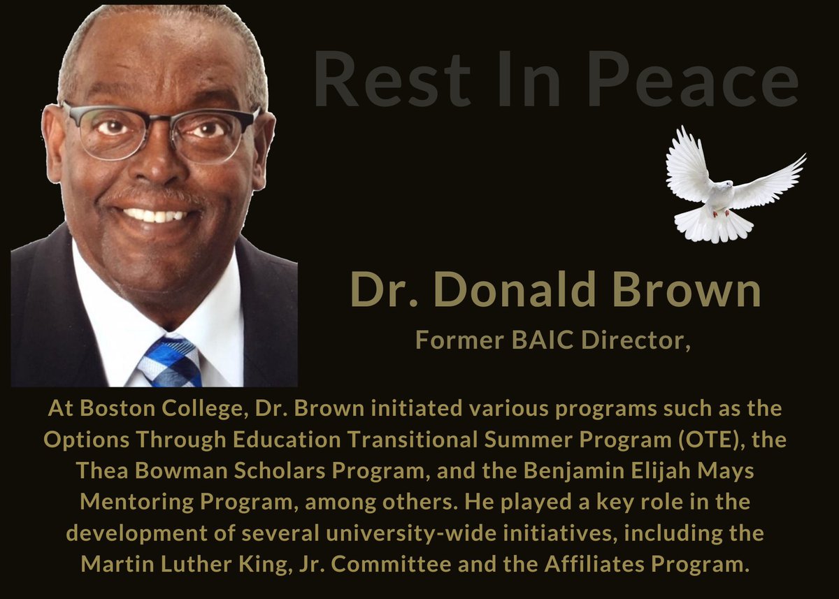 BC_BAIC's tweet image. Rest in peace Dr. Donald Brown. #boston #bostoncollege #bc_baic