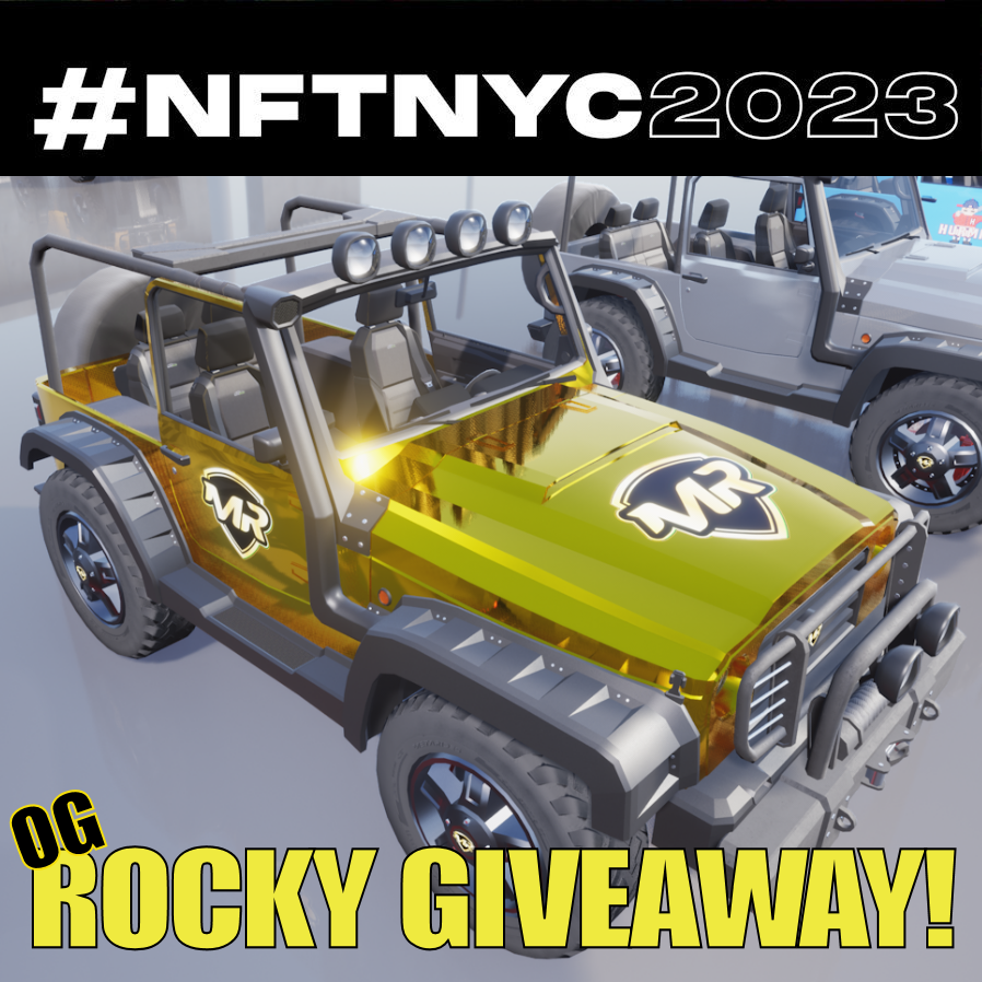 🏁OG ROCKY 4X4 GIVEAWAY!

🏁LIKE &amp; RETWEET!

🏁Follow all instructions for a chance to win this metaverse ready 4x4!👇

🏆Like, Retweet, Tag 3 Friends
🏆Follow @MetaRidesNFT, <a href="/StarDawgs/">StarDawgs</a> &amp; <a href="/incomeisland/">Income Island</a>
🏆Be in this space👇
x.com/i/spaces/1eaKb…

#MetaRides #nftnyc2023