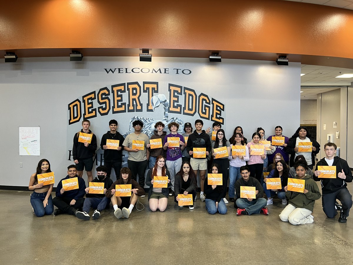 DesertEdgeHS's tweet photo. Congratulations to our Scorpions that recently were accepted at West-MEC! 🧡🦂🖤 #DEHS #ScorpionNation #WeAreDE #DesertEdgeHighSchool #DesertEdgeHS #WeRDE #GoodyearAZ #School #HighSchool #GoodyearLife #CityofGoodyear #CreatingChoice #CraftingCharacter https://t.co/cpmBx2HypA