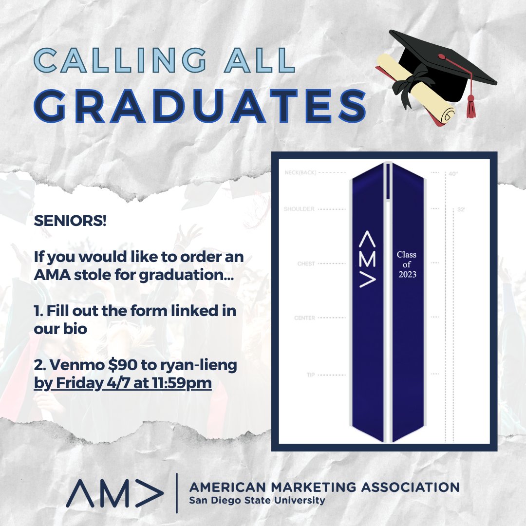 🎓 SENIORS 🎓

If you're graduating this semester and want a stole, make sure to head to our linktree to get one!