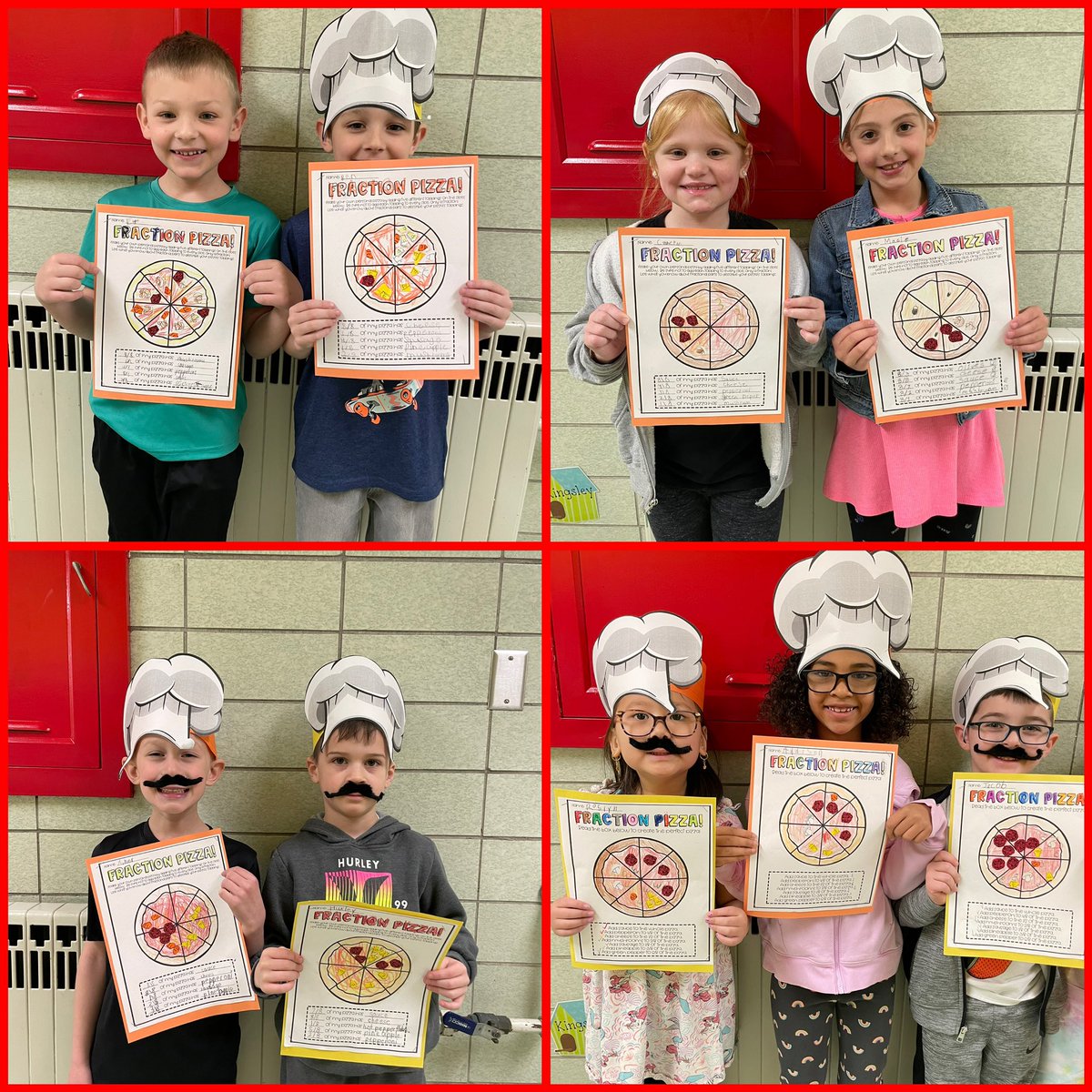 MissFrye14's tweet photo. What a fun fraction filled day! These pizza makers did such a good job. 🍕 #WErTJ @McClellan_WJHSD https://t.co/3YNY5p5W0g