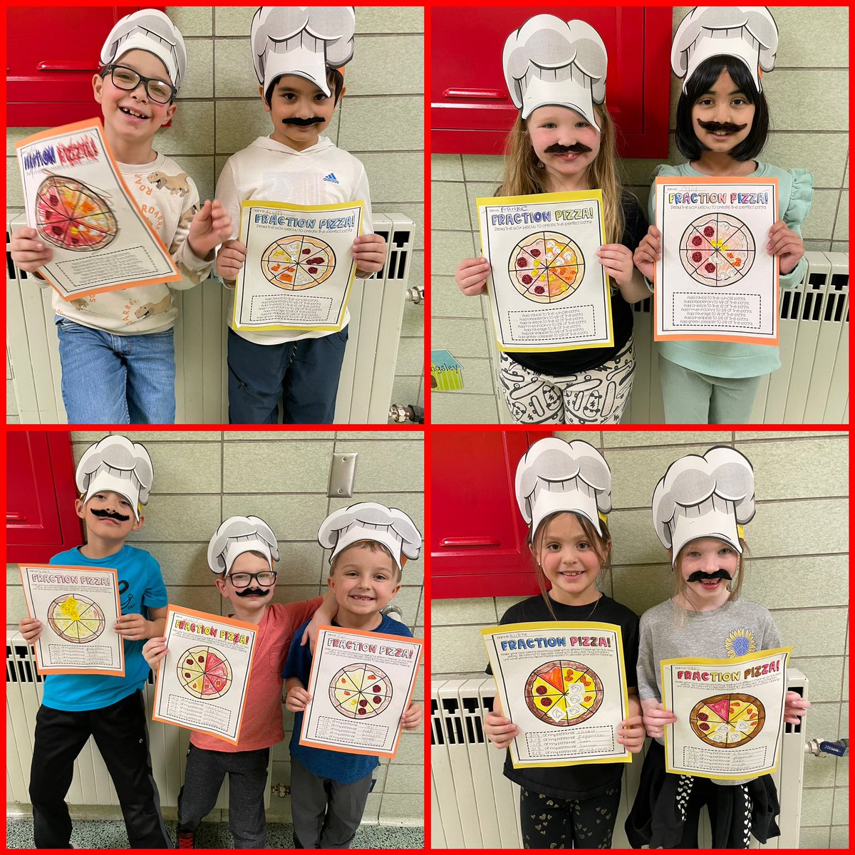 MissFrye14's tweet photo. What a fun fraction filled day! These pizza makers did such a good job. 🍕 #WErTJ @McClellan_WJHSD https://t.co/3YNY5p5W0g