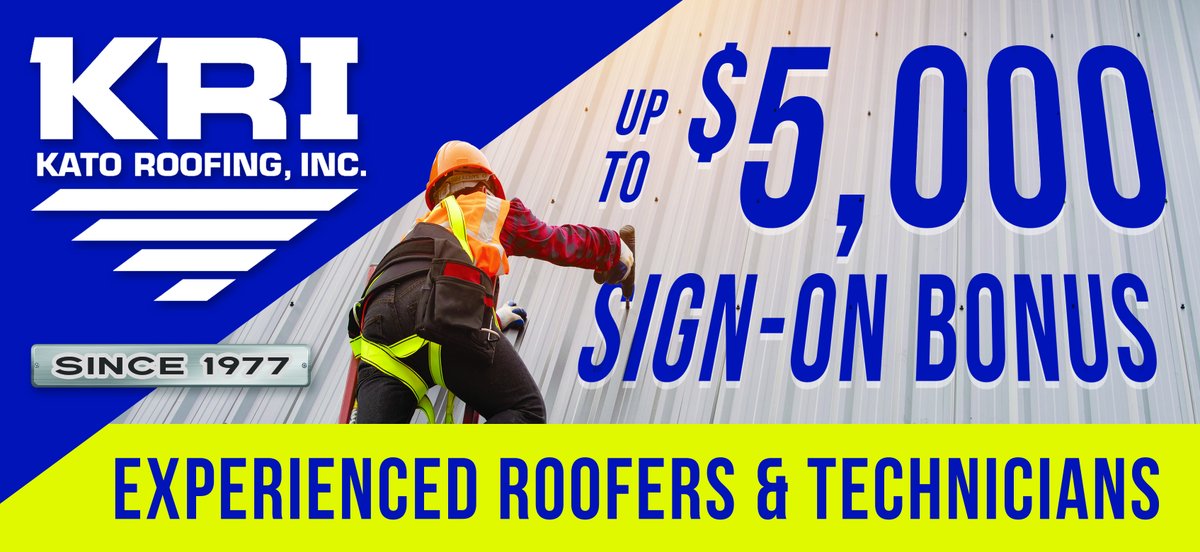 KatoRoofing's tweet image. Experienced Commercial Roofer?  Come join our awesome team; call us today! 507.388.4112