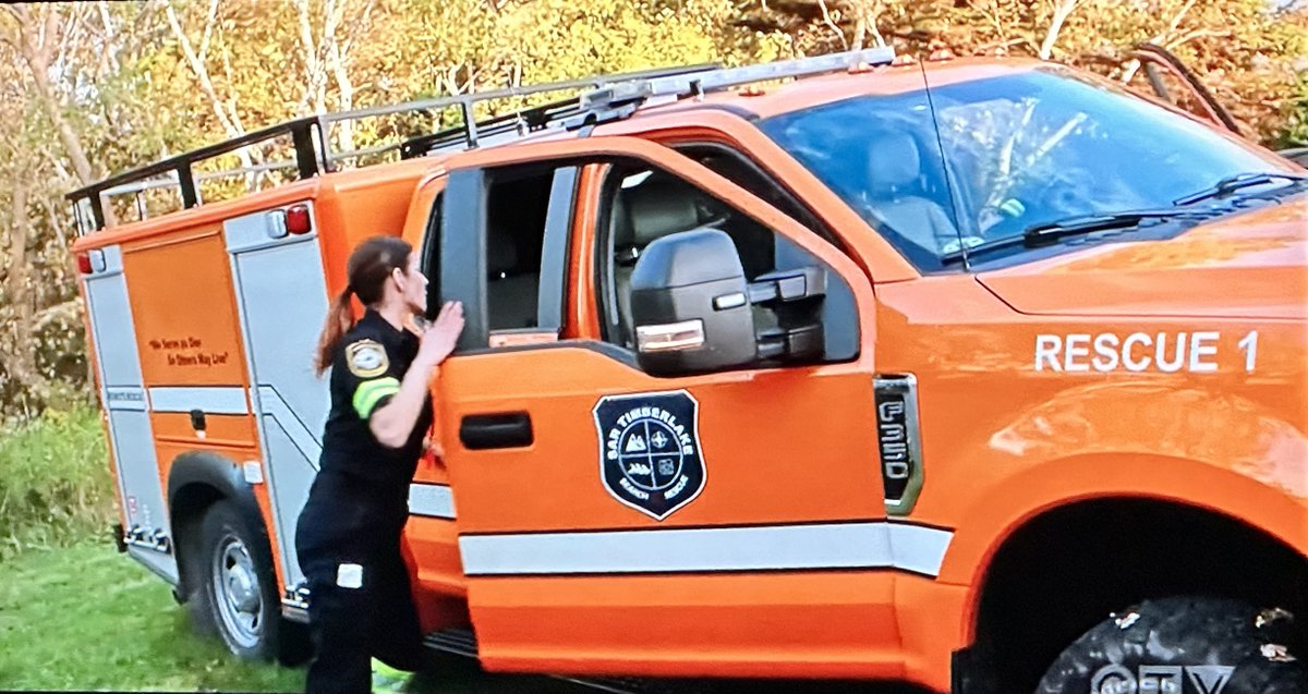 HalifaxSAR's tweet photo. If you saw Sullivans Crossing on @CTVAtlantic this week, you might have noticed a familiar truck. Which also explains why we had different logos on Rescue 1 for our #AprilFoolsDay2023). Keep watching the series and you might recognize a few more faces from #HSAR. #NovaScotia. https://t.co/HnZDpT7nqW