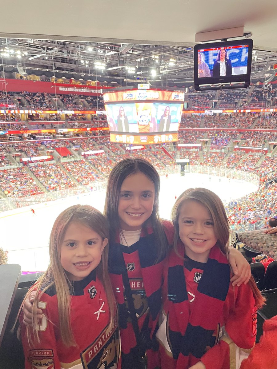 Happy Birthday Claire! Celebrating your birthday at our first hockey game. #gopanthers