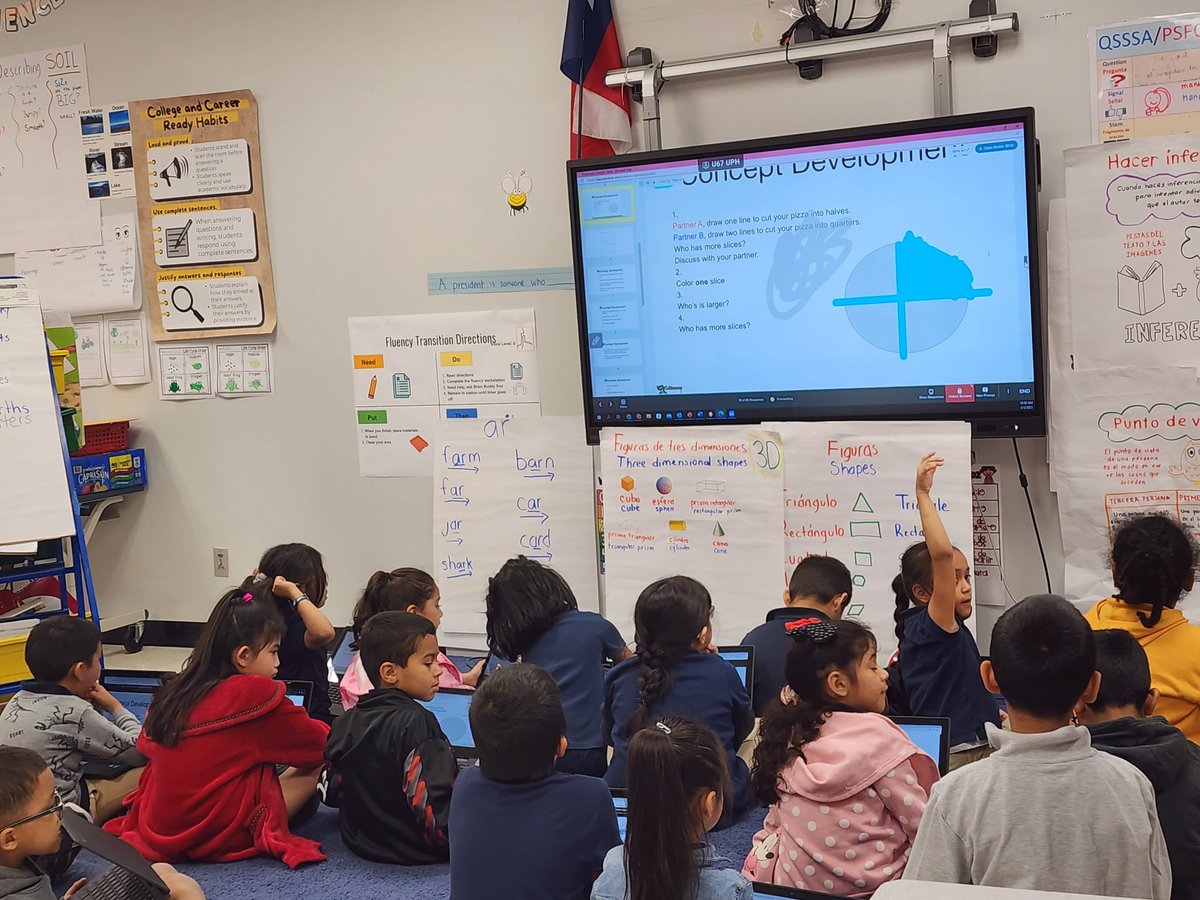 MsRice_CMES's tweet photo. Great job, Ms. Elizondo's 1st grade class with incorporating @PearDeck in your Eureka Math lesson! @CMartinez_HISD https://t.co/qh869CWcNa
