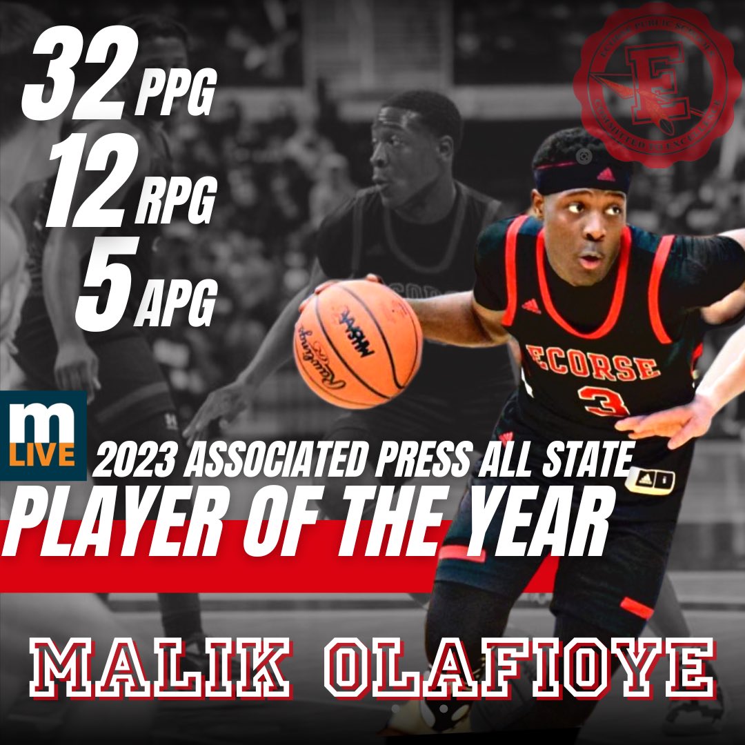 ecorseboyshoops's tweet photo. Congrats to @OlafioyeMalik Division 3 @MLiveSports Player Of The Year! https://t.co/HRJ9rkSfXm