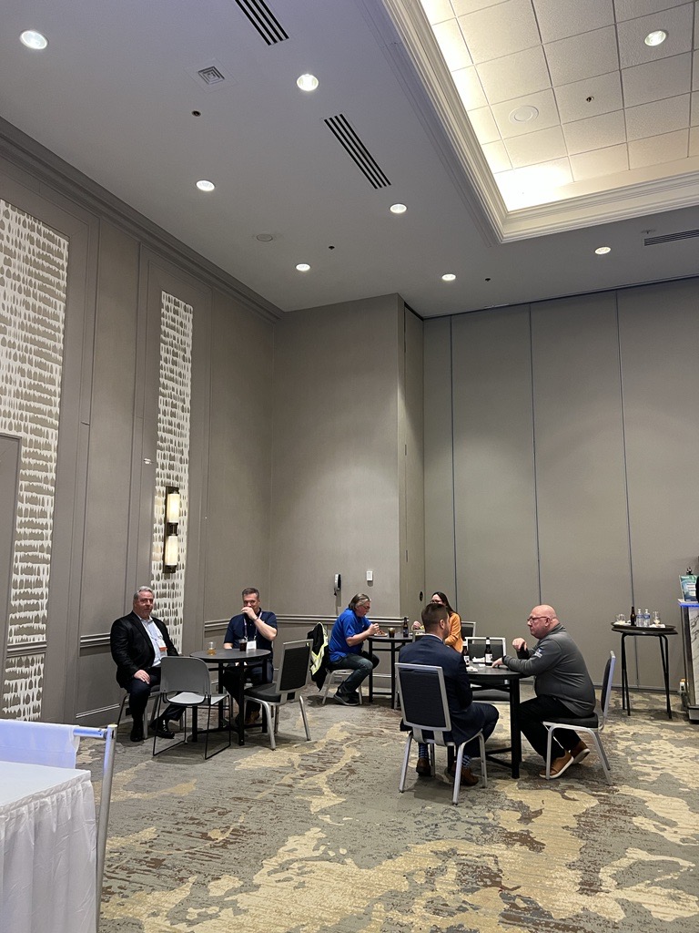 TRUCKINGdotORG's tweet photo. We're wrapping up the first day of #SSHR23 with the Exhibit Hall Reception! Thank you to our sponsor @isaac_telemetry https://t.co/TI8KSgga5M