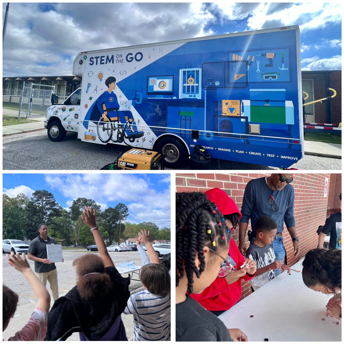 Our 4th grade scholars were ENGAGED in creating a popsicle flashlight 🔦 simple circuit when the #STEMontheGO van visited today! 🚀 #STARwardSTEM  @FrankMcKayNC @SabrinaSteig @CumberlandCoSch