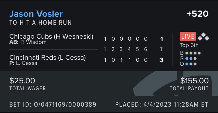 FishyBets's tweet photo. @AlexMonahan100 Nice call on the dinger my guy https://t.co/ZEzfc2U7sf